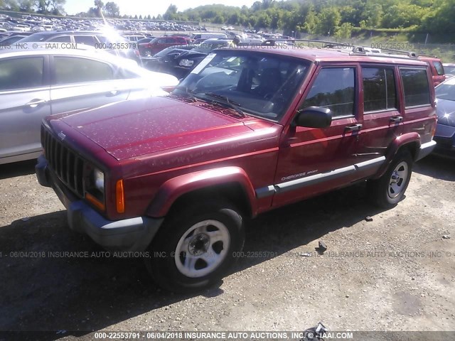 1J4FF68S3XL667049 - 1999 JEEP CHEROKEE SPORT/CLASSIC RED photo 2