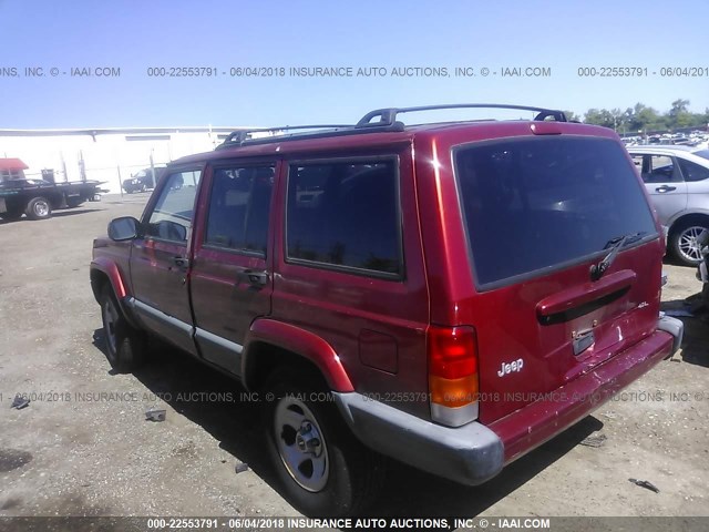 1J4FF68S3XL667049 - 1999 JEEP CHEROKEE SPORT/CLASSIC RED photo 3