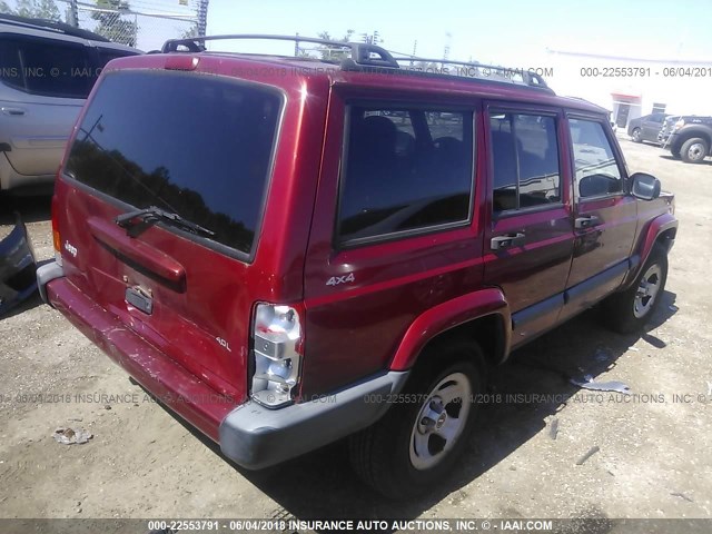 1J4FF68S3XL667049 - 1999 JEEP CHEROKEE SPORT/CLASSIC RED photo 4