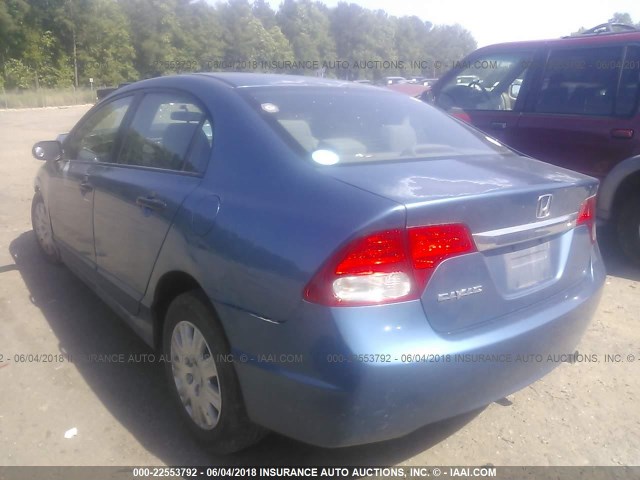 2HGFA1F39AH516936 - 2010 HONDA CIVIC VP BLUE photo 3