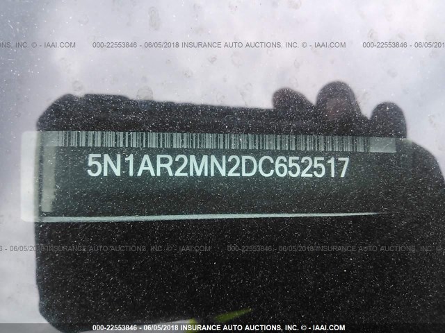 5N1AR2MN2DC652517 - 2013 NISSAN PATHFINDER S/SV/SL/PLATINUM GRAY photo 9