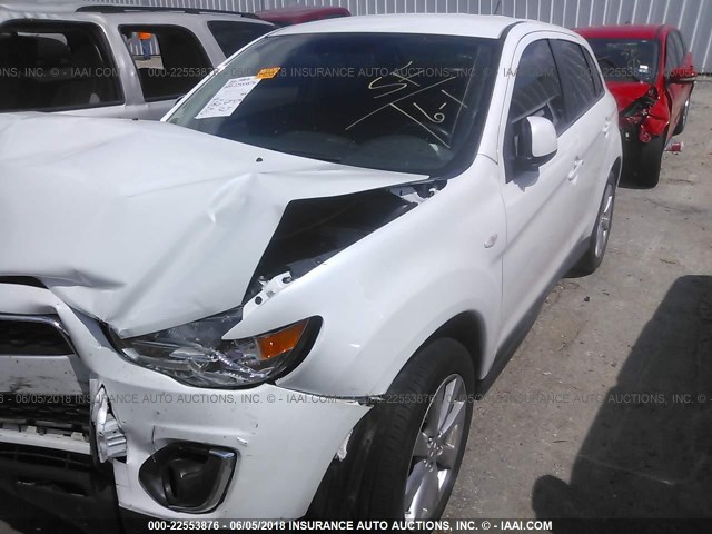 4A4AP4AU4EE010526 - 2014 MITSUBISHI OUTLANDER SPORT SE WHITE photo 6