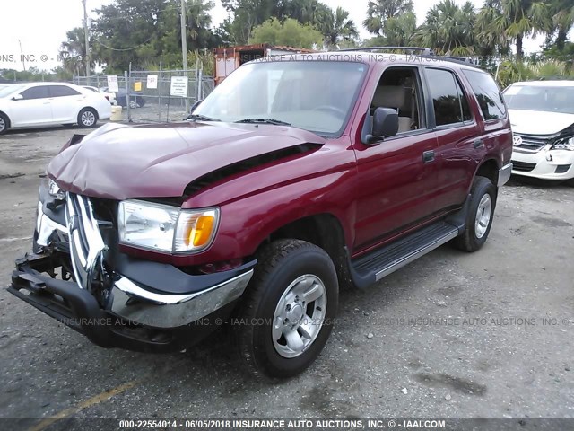 JT3GM84R9Y0066718 - 2000 TOYOTA 4RUNNER RED photo 2