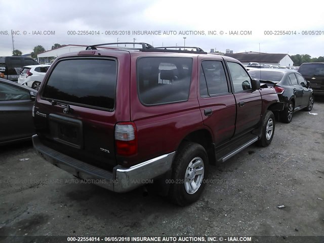 JT3GM84R9Y0066718 - 2000 TOYOTA 4RUNNER RED photo 4