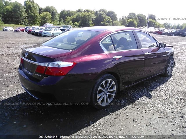 1HGCR2F51DA089872 - 2013 HONDA ACCORD SPORT BURGUNDY photo 4