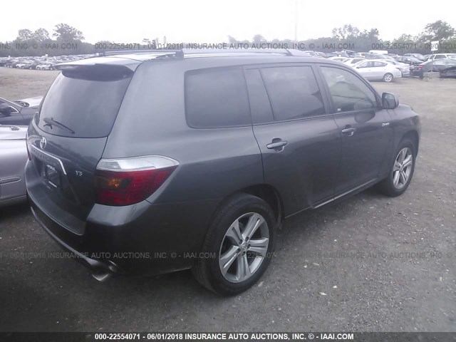 JTEDS43A782012987 - 2008 TOYOTA HIGHLANDER SPORT GRAY photo 4