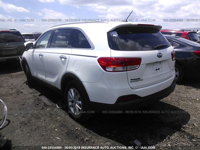 5XYPG4A3XGG145156 - 2016 KIA SORENTO LX/L WHITE photo 3