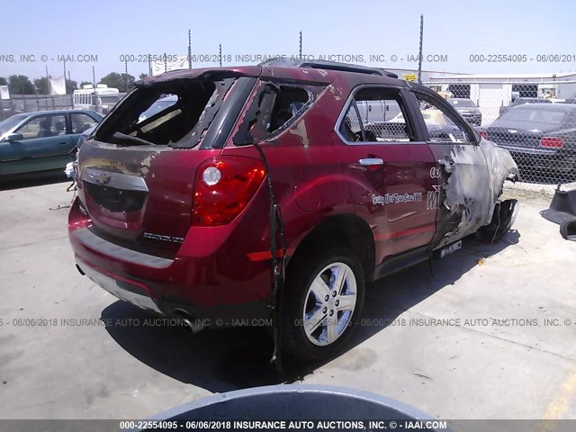 2GNFLDE32E6315223 - 2014 CHEVROLET EQUINOX LTZ RED photo 4