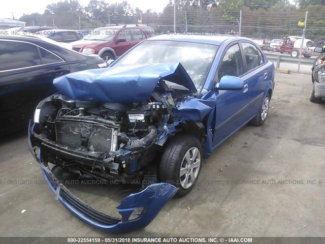 KNADE123X76243450 - 2007 KIA RIO LX/SX BLUE photo 2