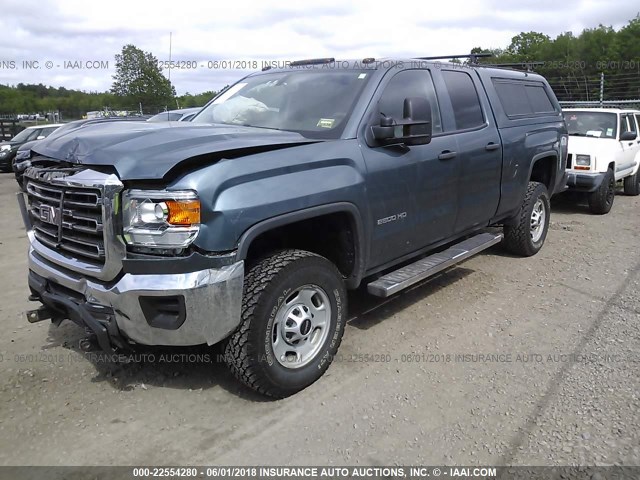 1GT22XEG6FZ100240 - 2015 GMC SIERRA K2500 HEAVY DUTY BLUE photo 2