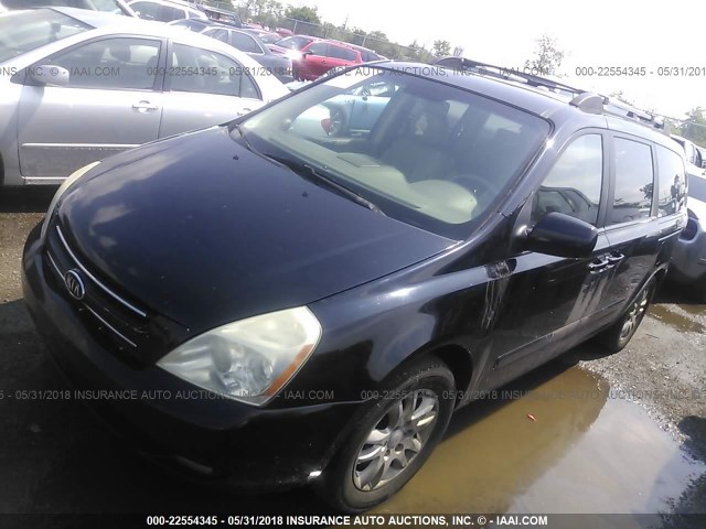 KNDMB233866056397 - 2006 KIA SEDONA EX/LX BLACK photo 2