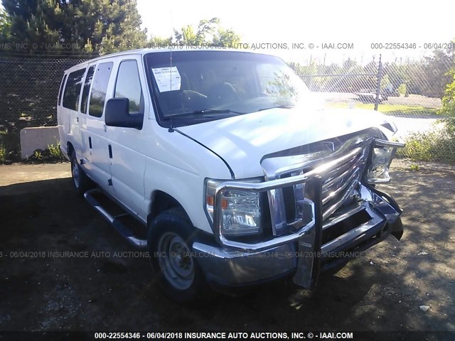 1FBSS31L48DB23984 - 2008 FORD ECONOLINE E350 SUPER DUTY WAGON WHITE photo 1