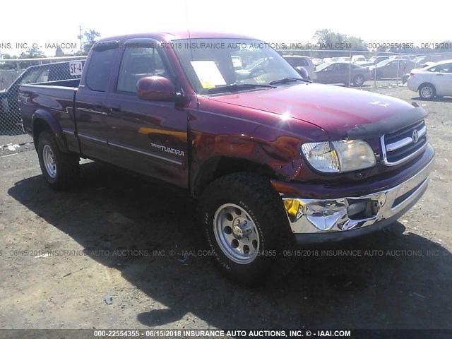 5TBBT48142S239757 - 2002 TOYOTA TUNDRA ACCESS CAB LIMITED RED photo 1