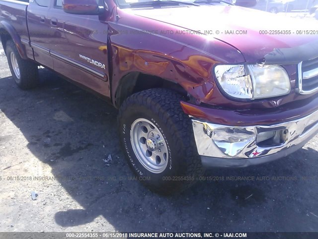 5TBBT48142S239757 - 2002 TOYOTA TUNDRA ACCESS CAB LIMITED RED photo 6