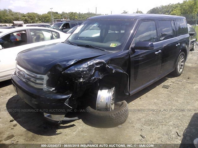 2FMHK6CC0ABA81910 - 2010 FORD FLEX SEL BLUE photo 2