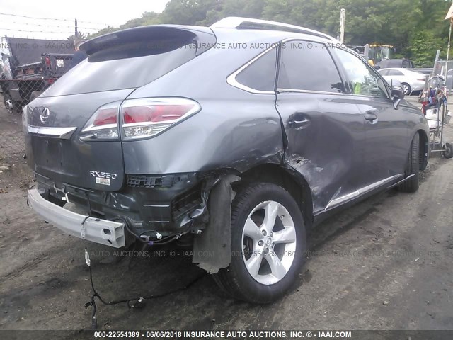 2T2BK1BA6DC157294 - 2013 LEXUS RX 350/BASE/F SPORT GRAY photo 4