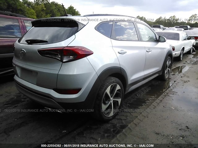 KM8J33A2XHU565689 - 2017 HYUNDAI TUCSON LIMITED/SPORT AND ECO/SE SILVER photo 4