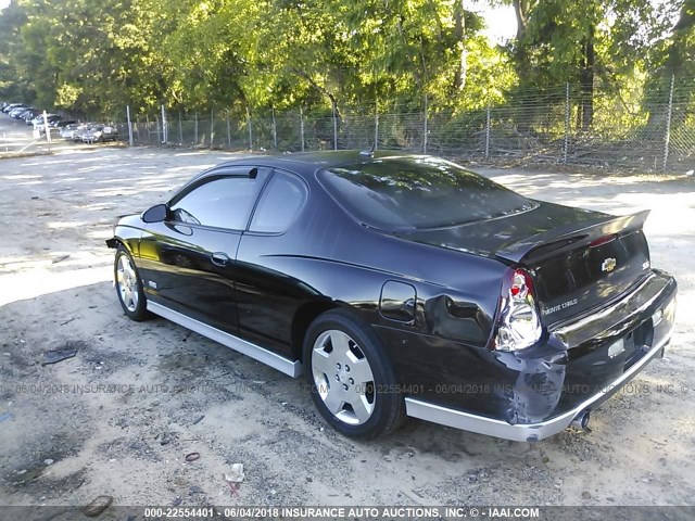 2G1WL15C869369805 - 2006 CHEVROLET MONTE CARLO SS BLACK photo 3