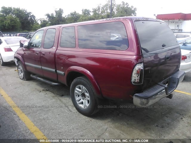 5TBRT3415YS043012 - 2000 TOYOTA TUNDRA ACCESS CAB/ACCESS CAB SR5 BURGUNDY photo 3