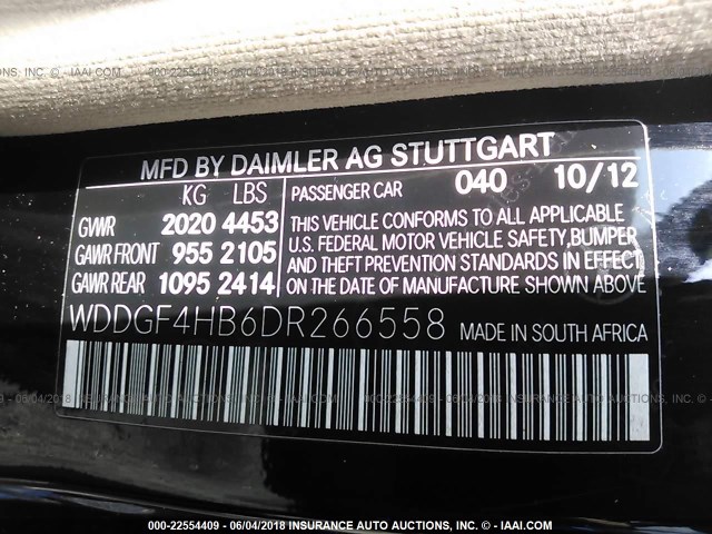 WDDGF4HB6DR266558 - 2013 MERCEDES-BENZ C 250 BLACK photo 9