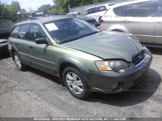 4S4BP61C457363122 - 2005 SUBARU LEGACY OUTBACK 2.5I GREEN photo 1