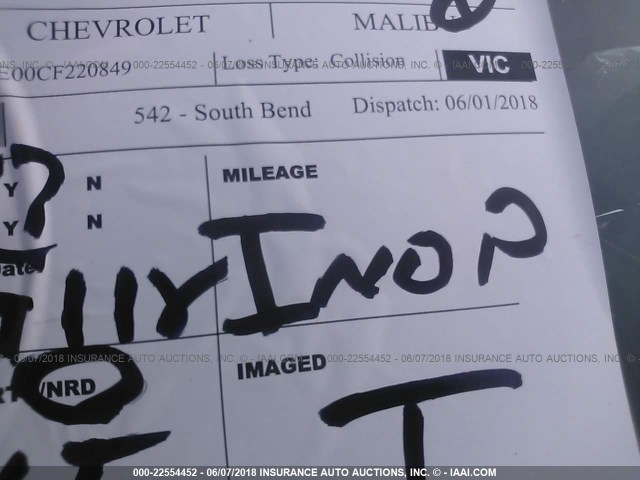 1G1ZC5E00CF220849 - 2012 CHEVROLET MALIBU 1LT 金色 照片 7