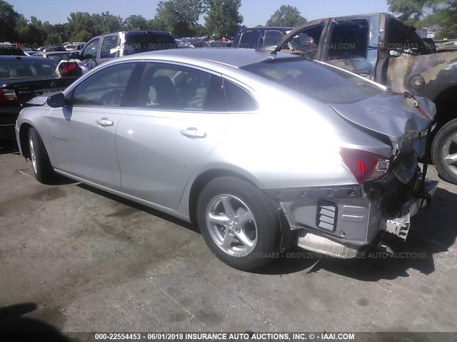 1G1ZB5ST2JF161141 - 2018 CHEVROLET MALIBU LS ვერცხლისფერი ფოტო 3