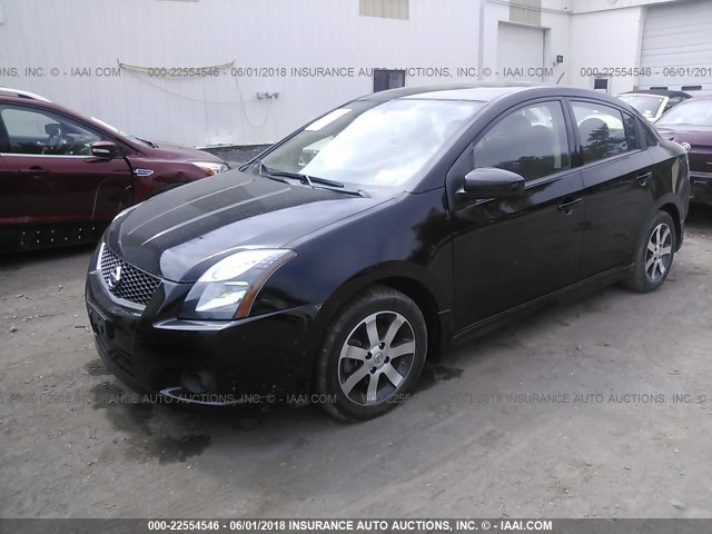 3N1AB6AP0CL765698 - 2012 NISSAN SENTRA 2.0/2.0S/SR/2.0SL BLACK photo 2