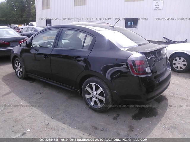 3N1AB6AP0CL765698 - 2012 NISSAN SENTRA 2.0/2.0S/SR/2.0SL BLACK photo 3