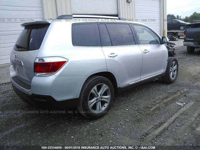 5TDYK3EH2CS073269 - 2012 TOYOTA HIGHLANDER LIMITED SILVER photo 4