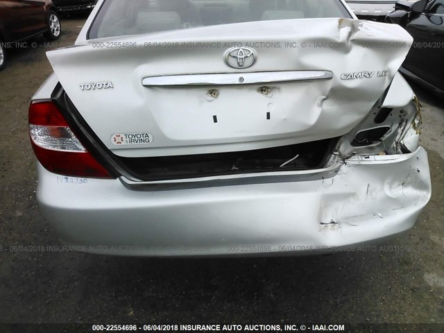 4T1BE32K73U164607 - 2003 TOYOTA CAMRY LE/XLE/SE ვერცხლისფერი ფოტო 6