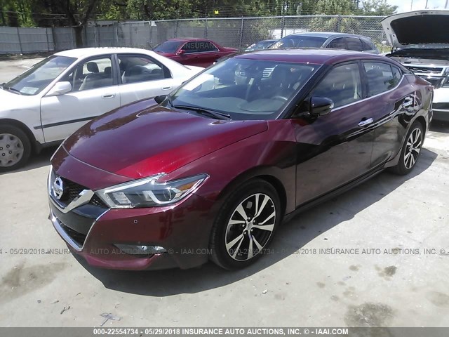 1N4AA6AP4JC369188 - 2018 NISSAN MAXIMA 3.5S/SV/SL/SR/PLAT RED photo 2