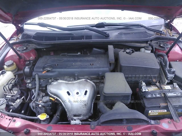 4T1BE46K77U189206 - 2007 TOYOTA CAMRY NEW GENERAT CE/LE/XLE/SE RED photo 10