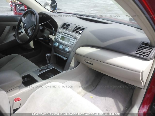 4T1BE46K77U189206 - 2007 TOYOTA CAMRY NEW GENERAT CE/LE/XLE/SE RED photo 5