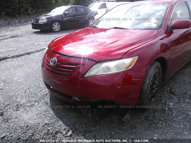 4T1BE46K77U189206 - 2007 TOYOTA CAMRY NEW GENERAT CE/LE/XLE/SE RED photo 6