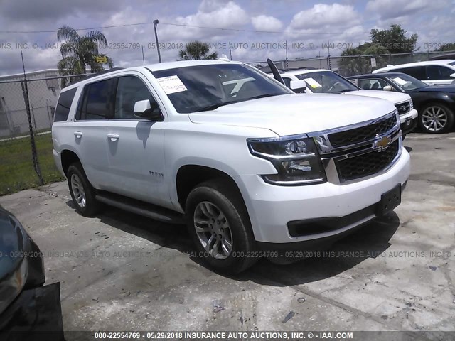 1GNSCBKC3JR132323 - 2018 CHEVROLET TAHOE C1500 LT WHITE photo 1