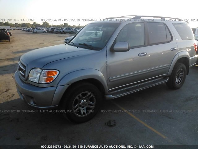 5TDBT48A53S143855 - 2003 TOYOTA SEQUOIA LIMITED GRAY photo 2