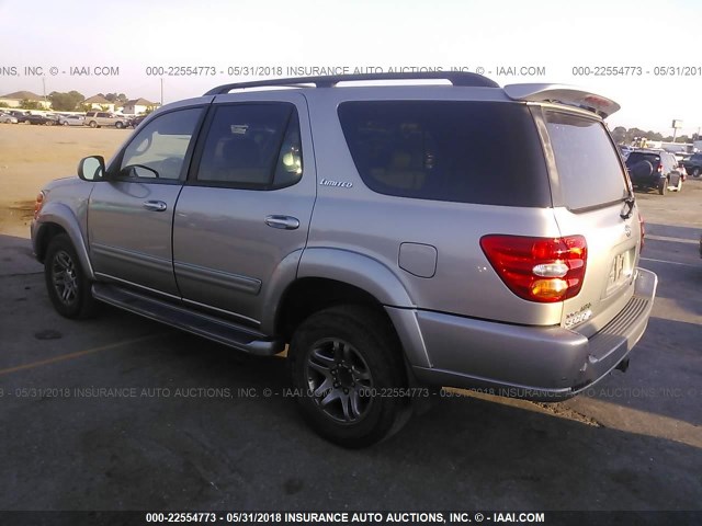 5TDBT48A53S143855 - 2003 TOYOTA SEQUOIA LIMITED GRAY photo 3