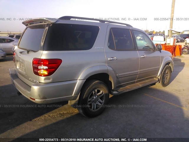 5TDBT48A53S143855 - 2003 TOYOTA SEQUOIA LIMITED GRAY photo 4