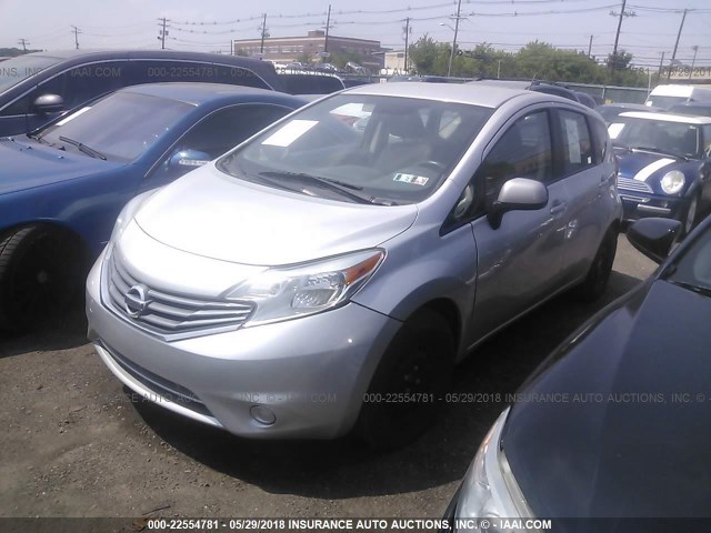 3N1CE2CP5EL395633 - 2014 NISSAN VERSA NOTE S/S PLUS/SV/SL SILVER photo 2
