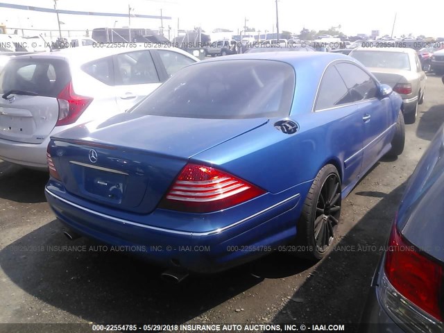 WDBPJ75J33A035179 - 2003 MERCEDES-BENZ CL 500 BLUE photo 4