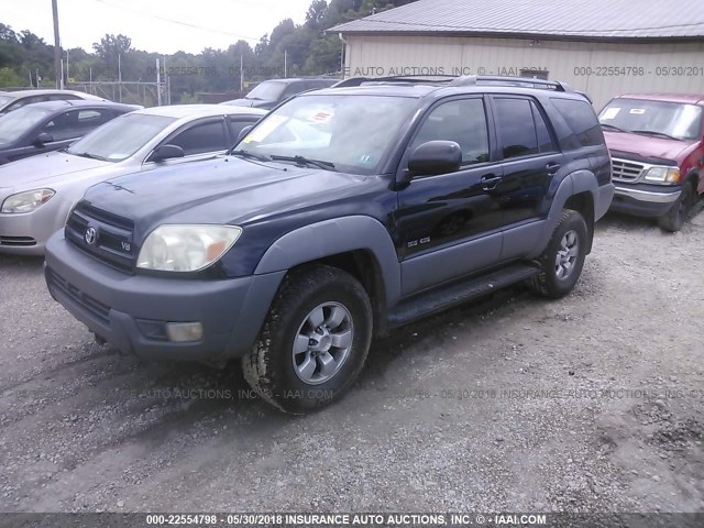 JTEBT14R230011628 - 2003 TOYOTA 4RUNNER SR5/SPORT BLACK photo 2