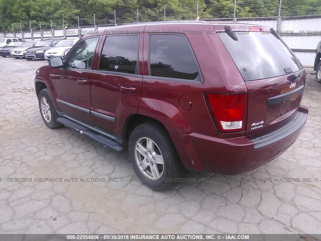 1J8GR48K07C583141 - 2007 JEEP GRAND CHEROKEE LAREDO/COLUMBIA/FREEDOM RED photo 3