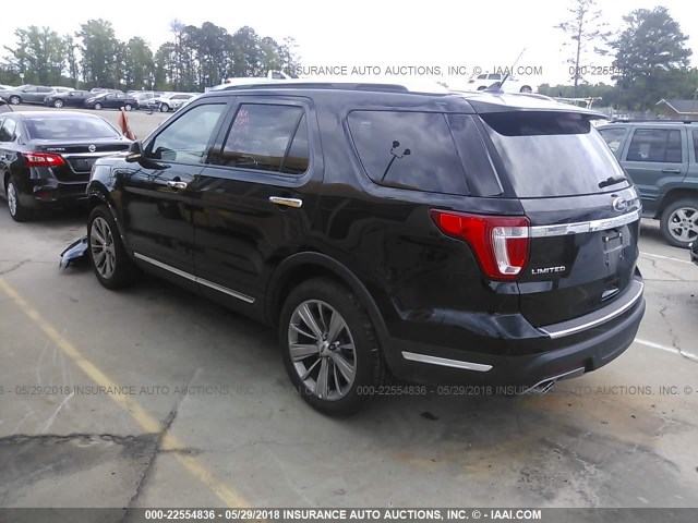 1FM5K7F86JGA70709 - 2018 FORD EXPLORER LIMITED 黑色 照片 3