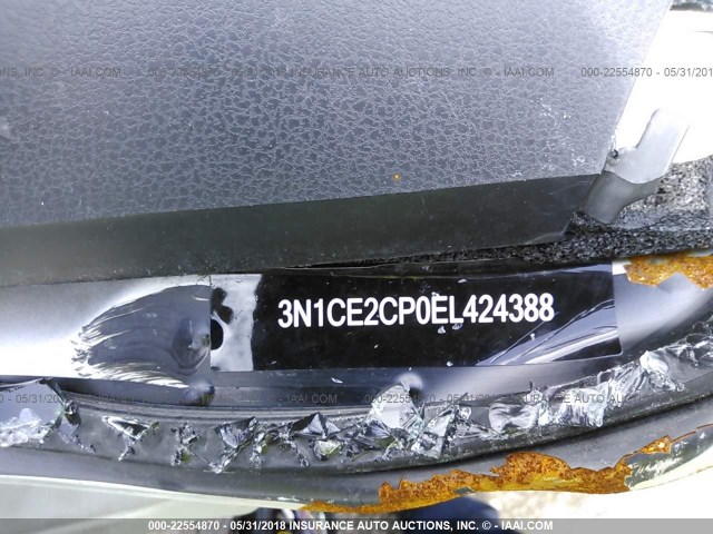 3N1CE2CP0EL424388 - 2014 NISSAN VERSA NOTE S/S PLUS/SV/SL SILVER photo 9