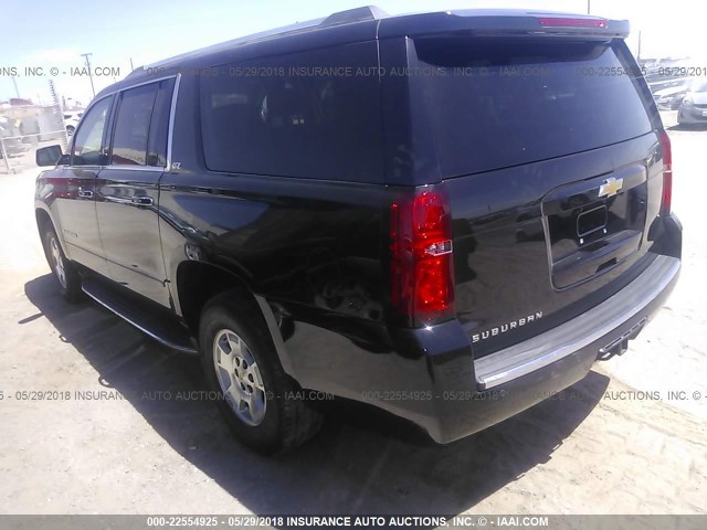 1GNSKKKC9FR298470 - 2015 CHEVROLET SUBURBAN K1500 LTZ BLACK photo 3