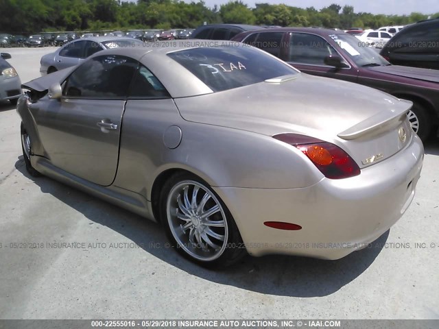 JTHFN48Y820009320 - 2002 LEXUS SC 430 GOLD photo 3