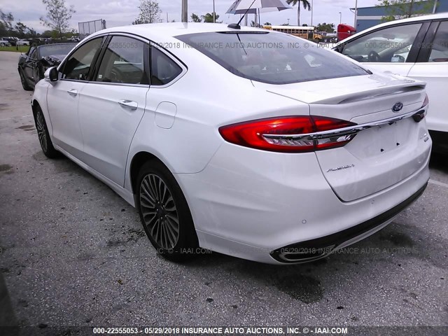 3FA6P0D9XJR168993 - 2018 FORD FUSION TITANIUM/PLATINUM WHITE photo 3