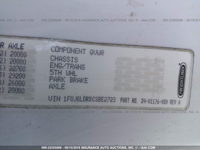 1FUJGLDRXCSBE2723 - 2012 FREIGHTLINER CASCADIA 125  未知 照片 10