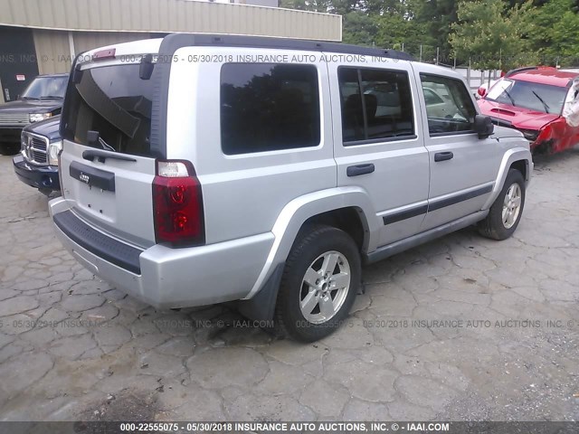 1J8HG48K76C195607 - 2006 JEEP COMMANDER SILVER photo 4